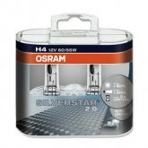 Комплект автоламп OSRAM H4 12V 60/55W (P43t) SILVERSTAR 2.0  64193SV2